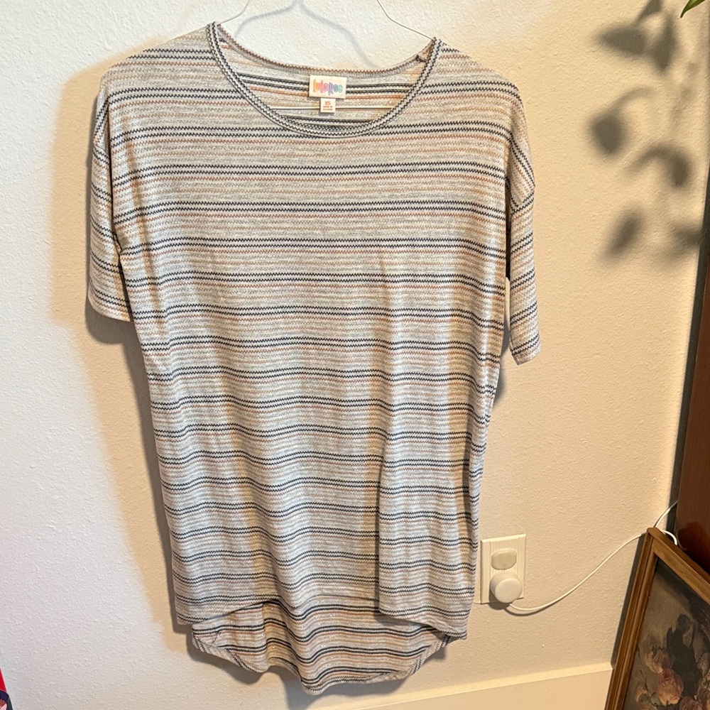 LuLaRoe Metallic Striped Irma Tee